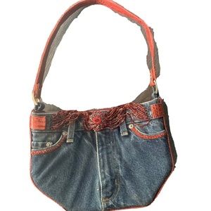 Rit Z Rag Ralph Lauren Polo Denim Jeans Bottom Butt Tote Handbag Purse Upcycle